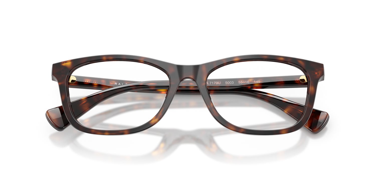 Occhiali da vista Ralph RA 7179U (5003) colore havana scuro lucido forma rettangolare lenti lente demo