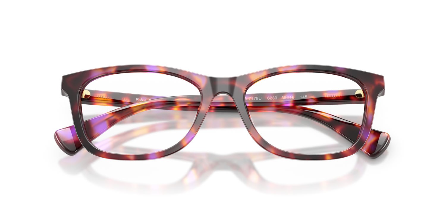 Eyeglasses Ralph RA 7179U (6239) color havana viola brillante shape rectangle lenses lente demo