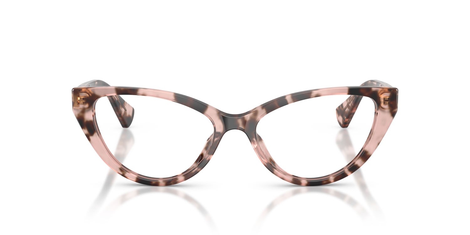 Eyeglasses Ralph RA 7181U (6058) color rosa lucido havana shape cat eye lenses lente demo
