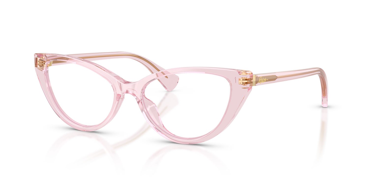 Eyeglasses Ralph RA 7181U (6190) color blush lucido crystal shape cat eye lenses lente demo