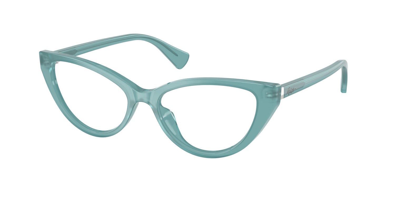Eyeglasses Ralph RA 7181U (6240) color shiny milky blue shape cat eye lenses lente demo