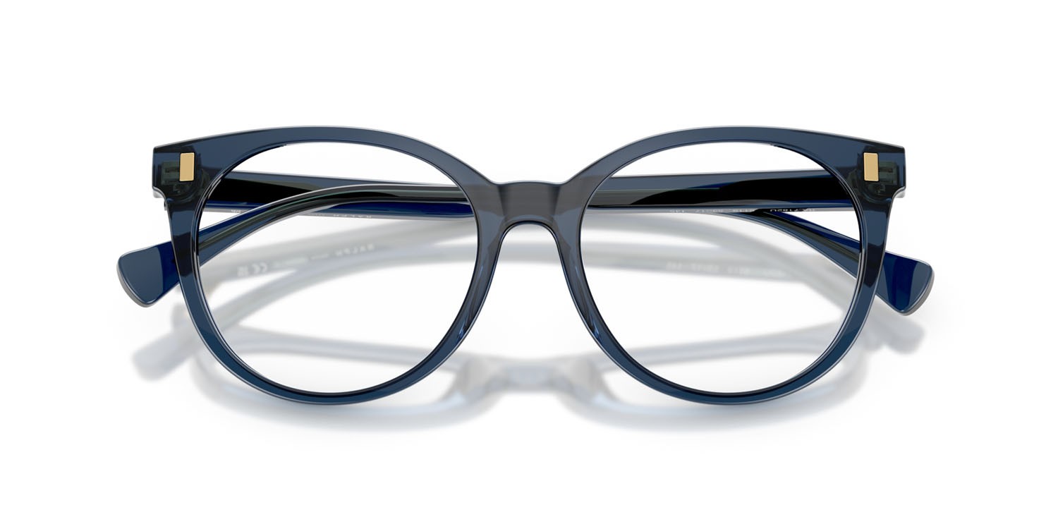 Eyeglasses Ralph RA 7182U (6119) color blu lucido crystal shape pantos lenses lente demo