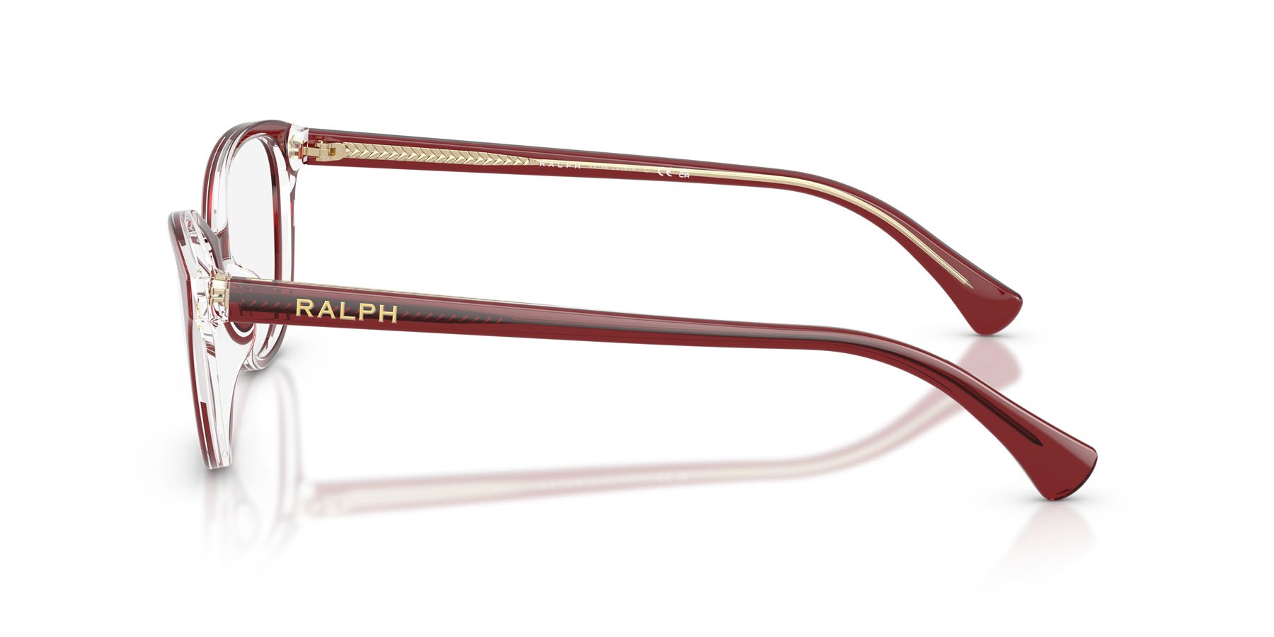 Occhiali da vista Ralph RA 7186U (5920) colore borgogna scuro trasparente forma ovale lenti lente demo
