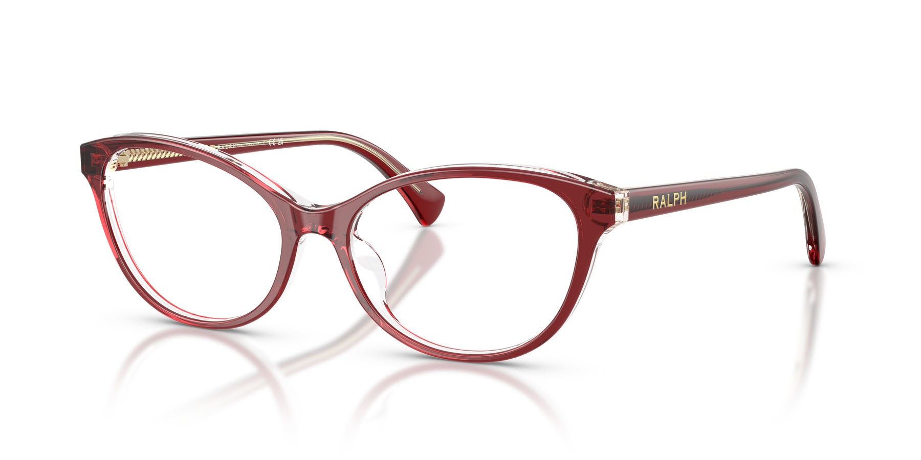 Occhiali da vista Ralph RA 7186U (5920) colore borgogna scuro trasparente forma ovale lenti lente demo
