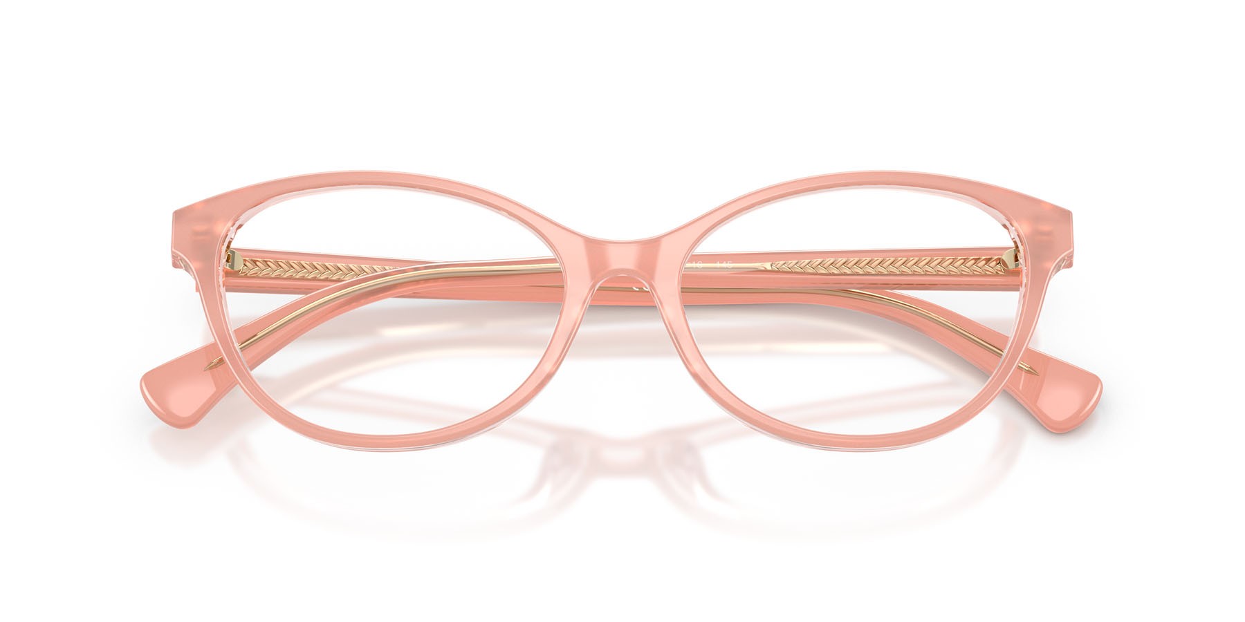 Occhiali da vista Ralph RA 7186U (6296) colore pesca trasparente forma ovale lenti lente demo