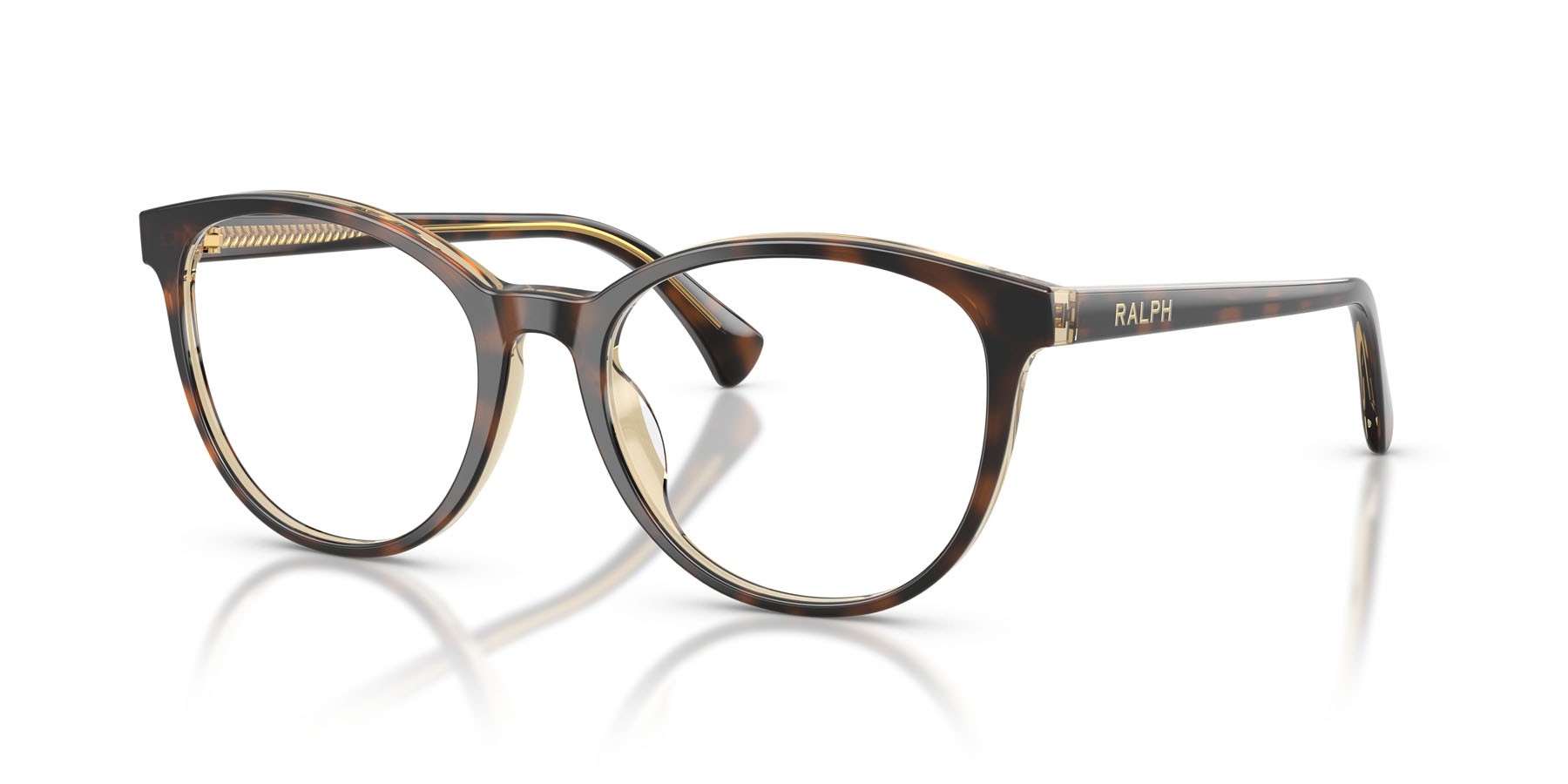 Occhiali da vista Ralph RA 7188U (6294) colore havana scuro su trasparente forma rotondo lenti lente demo