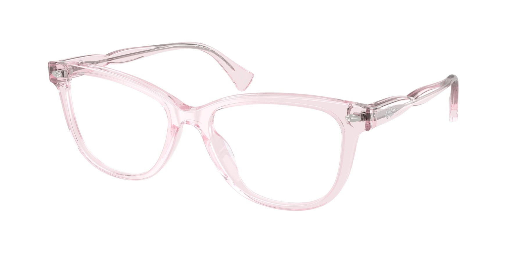 Eyeglasses Ralph RA 7189U (6290) color rosa trasparente shape pantos lenses lente demo