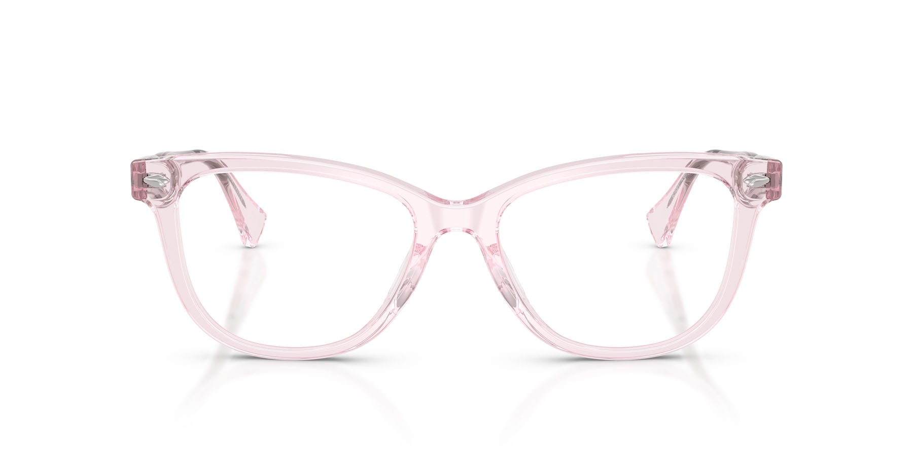 Eyeglasses Ralph RA 7189U (6290) color rosa trasparente shape pantos lenses lente demo