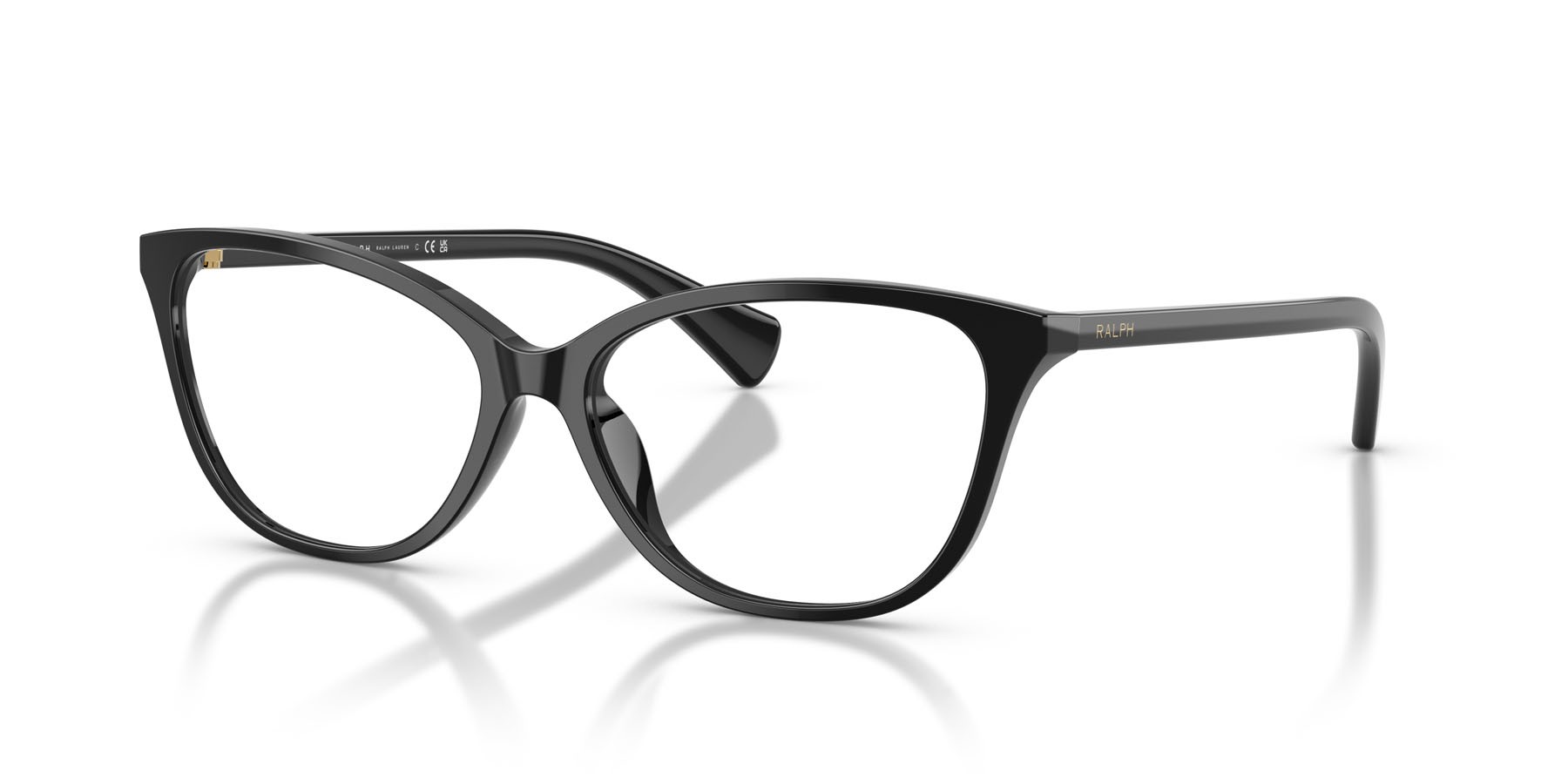 Occhiali da vista Ralph RA 7190U (5001) colore nero lucido forma farfalla lenti lente demo