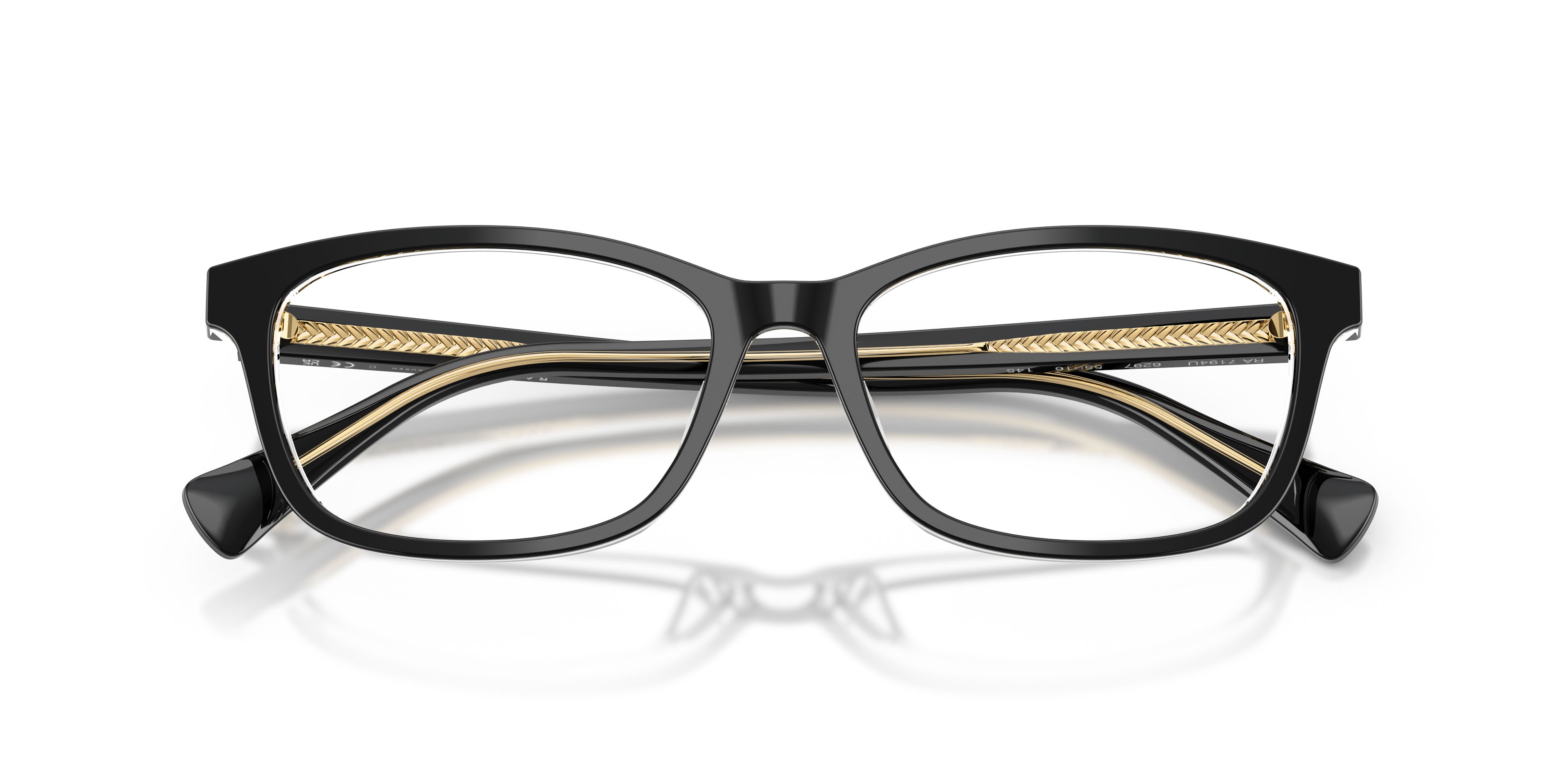 Eyeglasses Ralph RA 7194U (6297) color nero/trasparente shape rectangle lenses lente demo