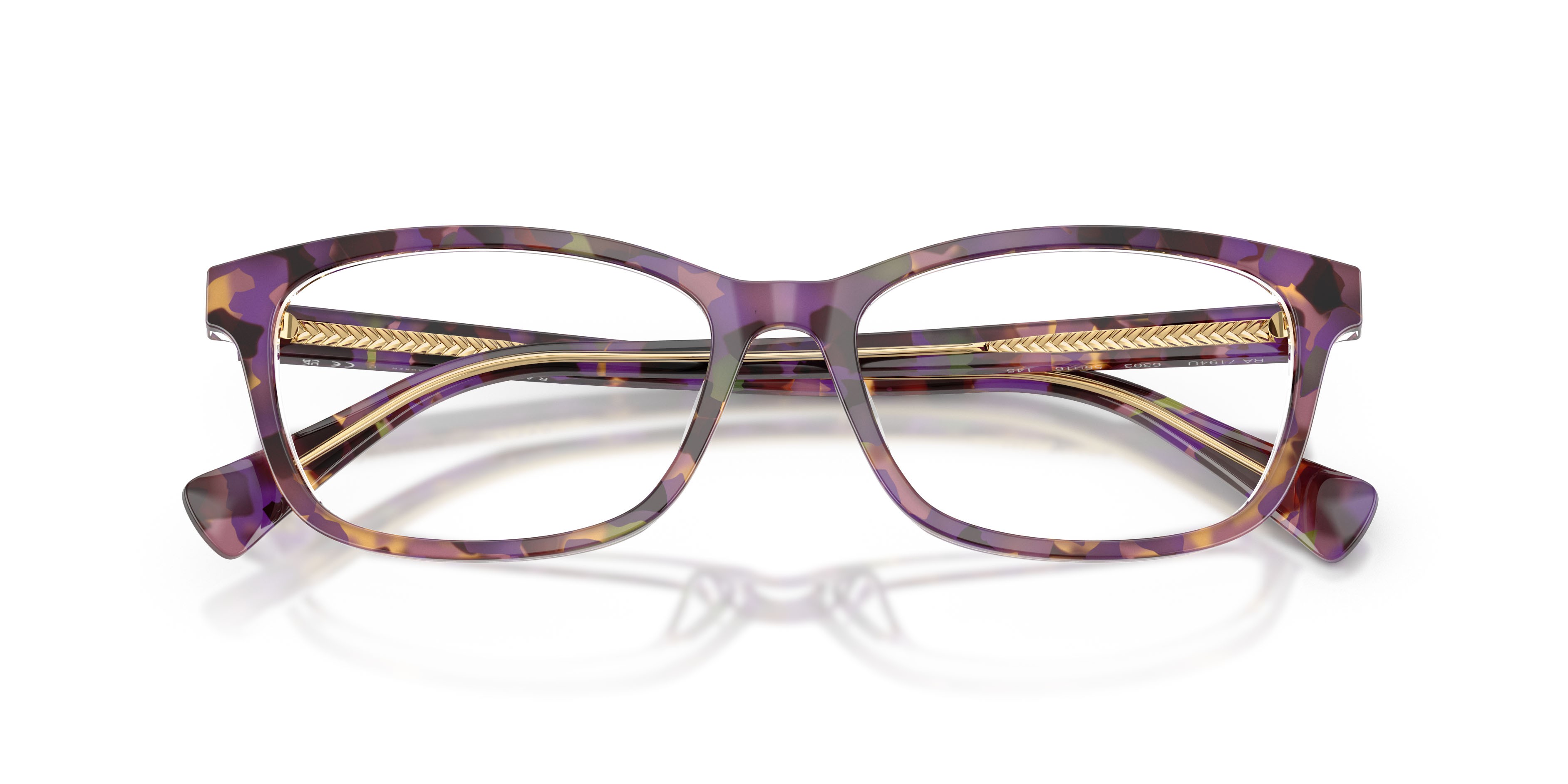 Eyeglasses Ralph RA 7194U (6303) color violet havana/transparent shape rectangle lenses lente demo