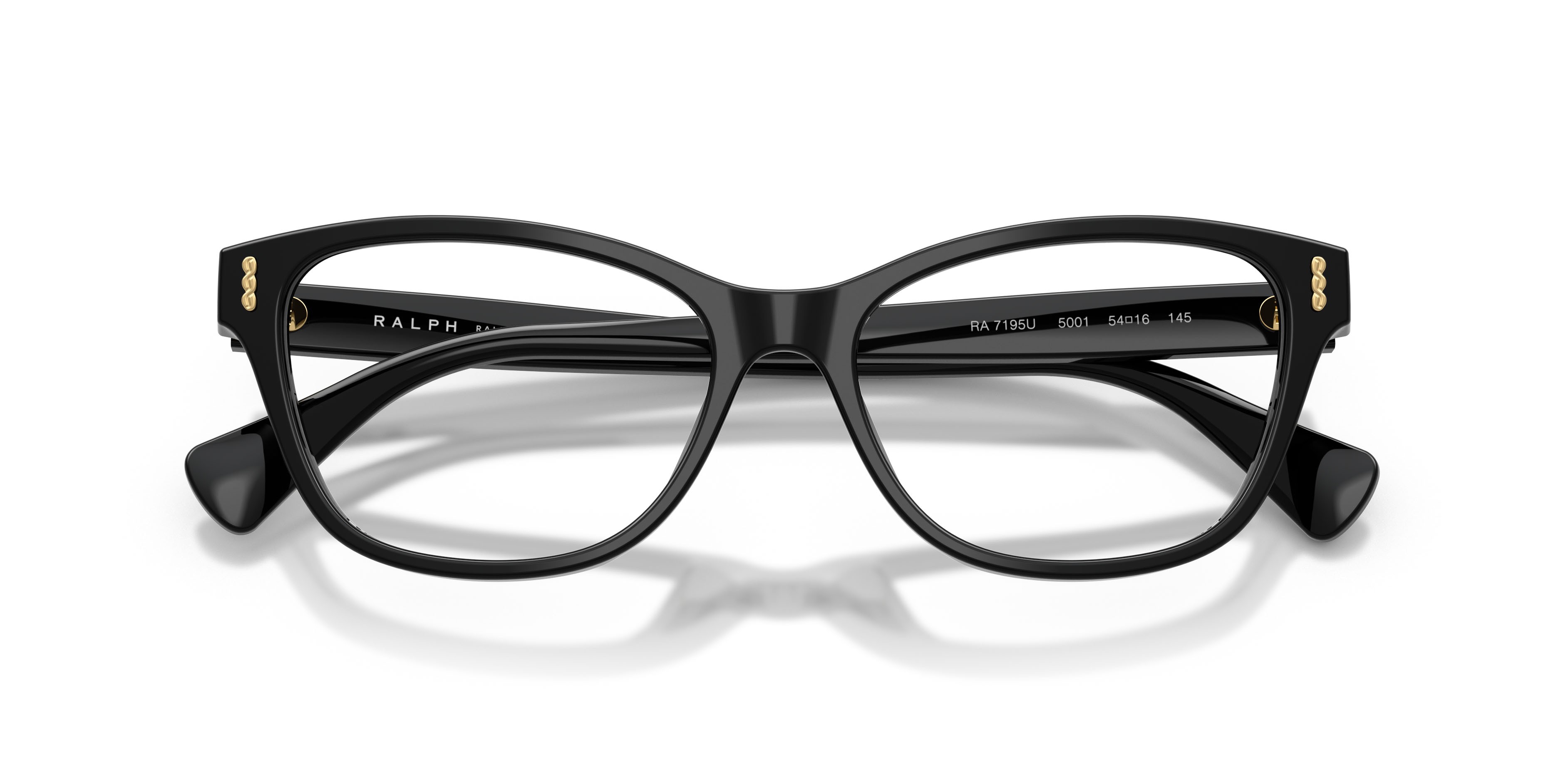 Eyeglasses Ralph RA 7195U (5001) color nero lucido shape rectangle lenses lente demo