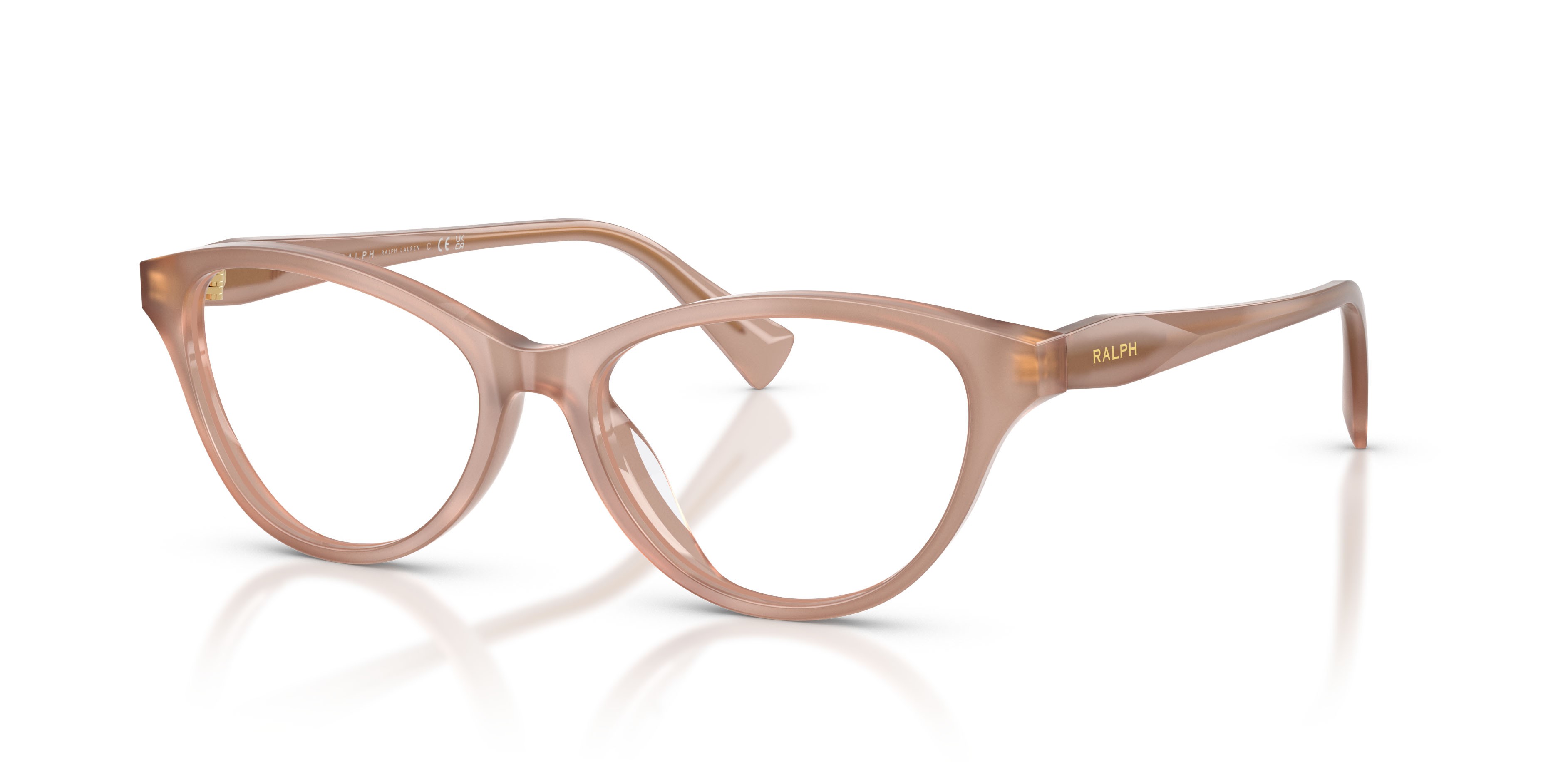 Eyeglasses Ralph RA 7197U (6114) color beige trasparente shape cat eye lenses lente demo