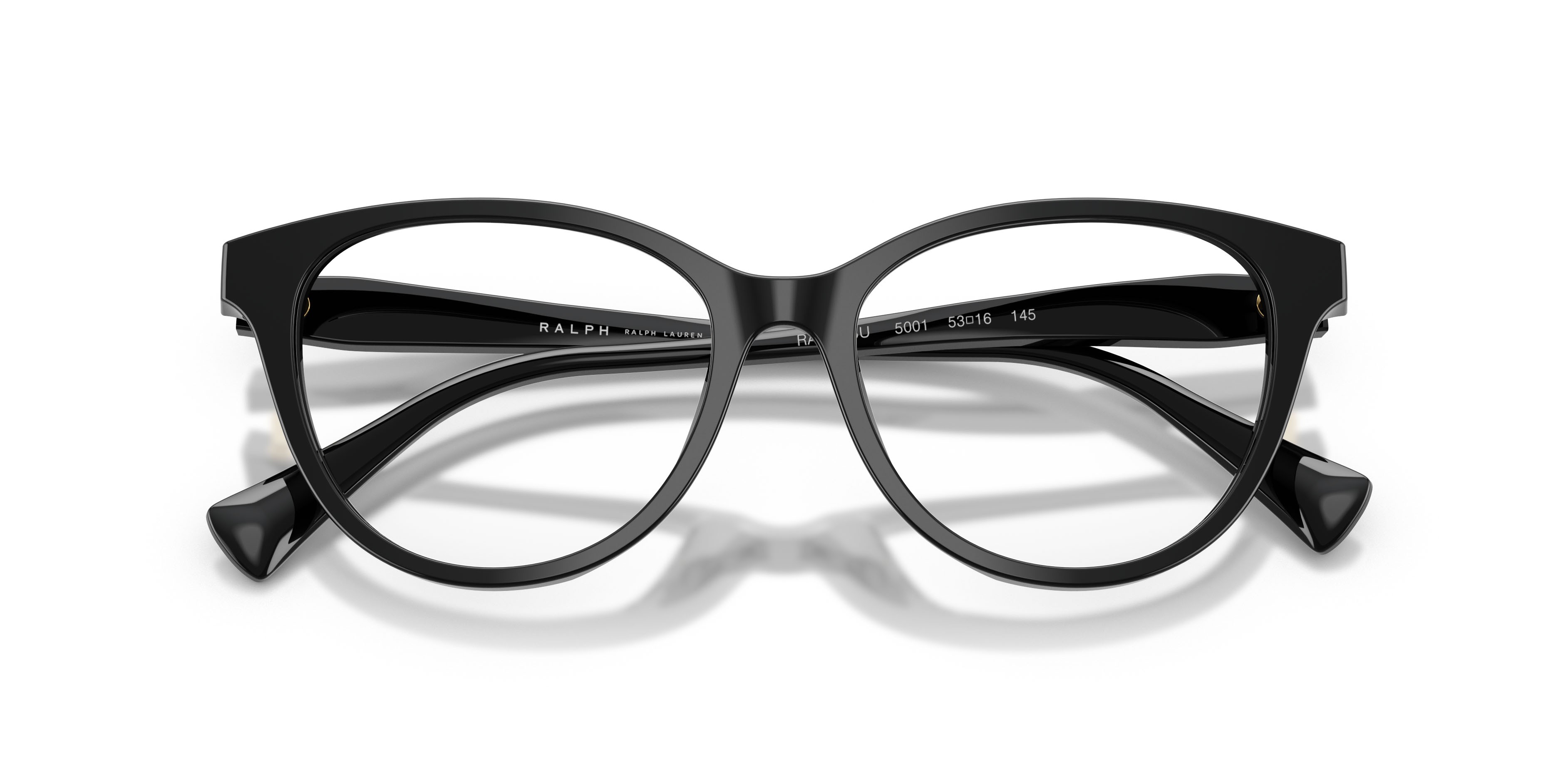 Occhiali da vista Ralph RA 7198U (5001) colore nero lucido forma farfalla lenti lente demo