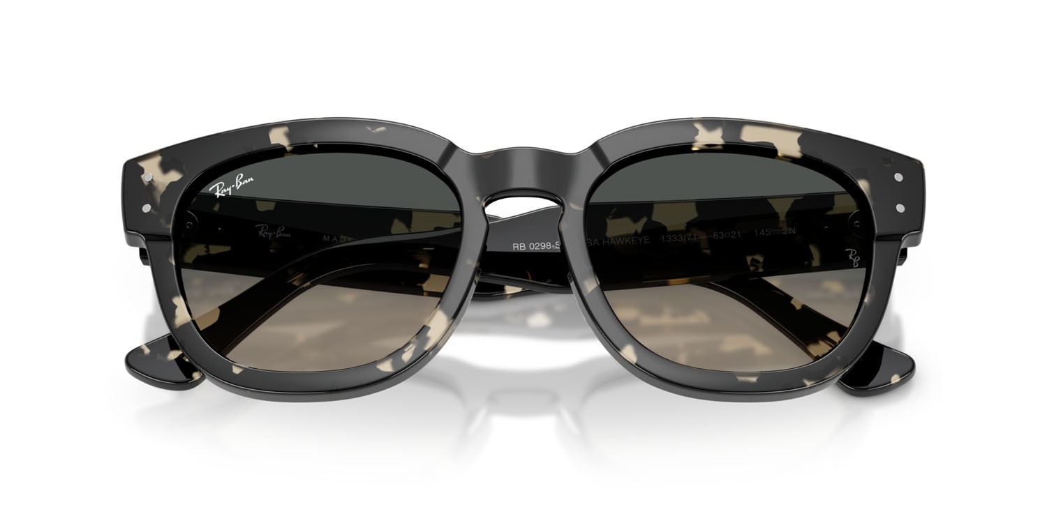 Occhiali da sole Ray-Ban Mega Hawkeye RB 0298S (133371) colore havana grigio forma quadrato lenti sfumato grigio
