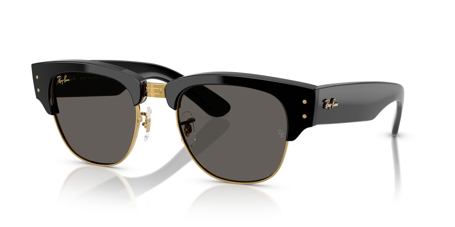 Sonnenbrillen Ray-Ban Mega Clubmaster ASAP Rocky RB 0316S (6826J5) farbe nero su oro form quadratisch gläser nero assoluto
