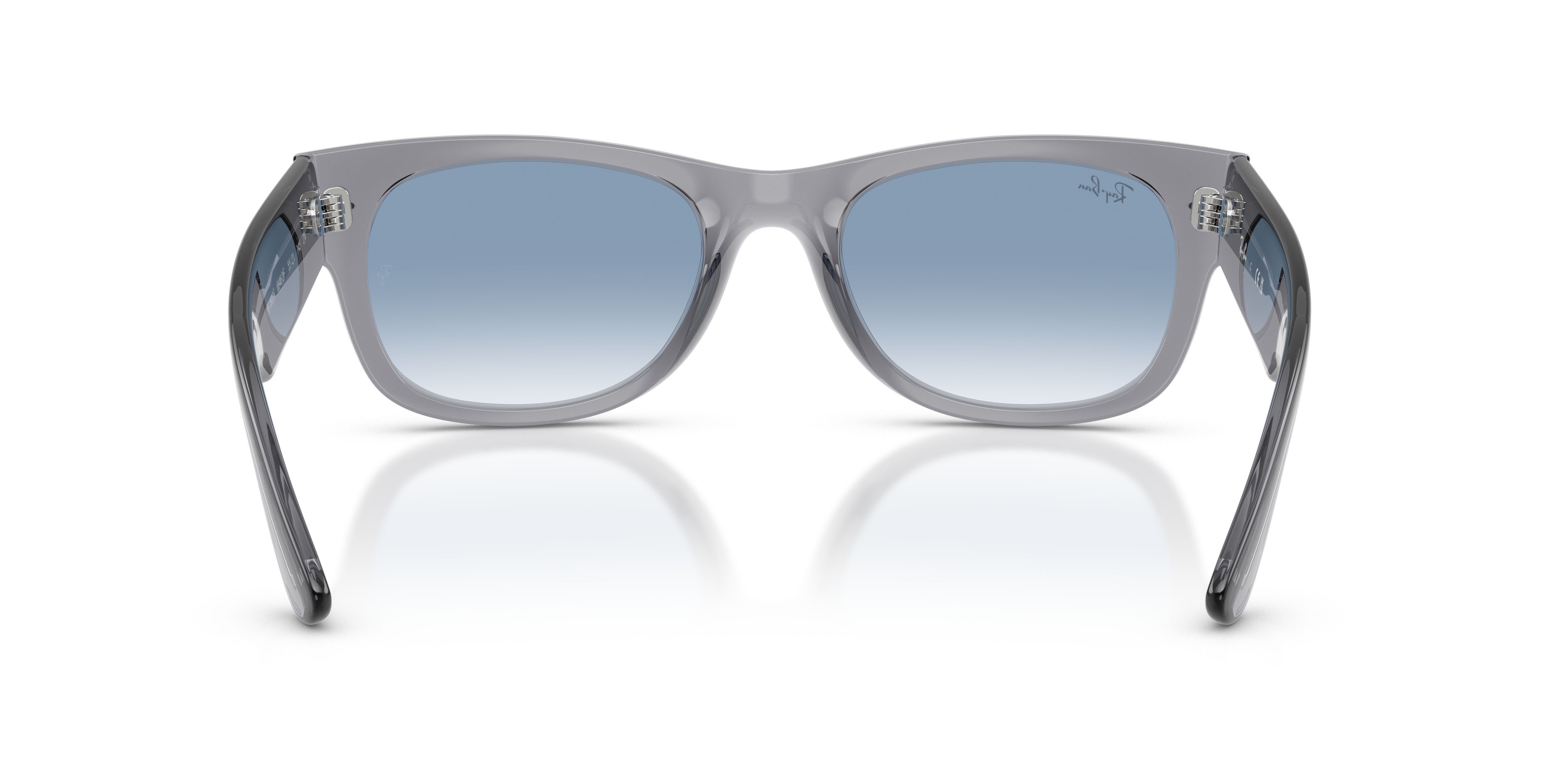 Sonnenbrillen Ray-Ban Mega Wayfarer II RB 0832S (68463F) farbe grigio form quadratisch gläser trasparente sfumato blu