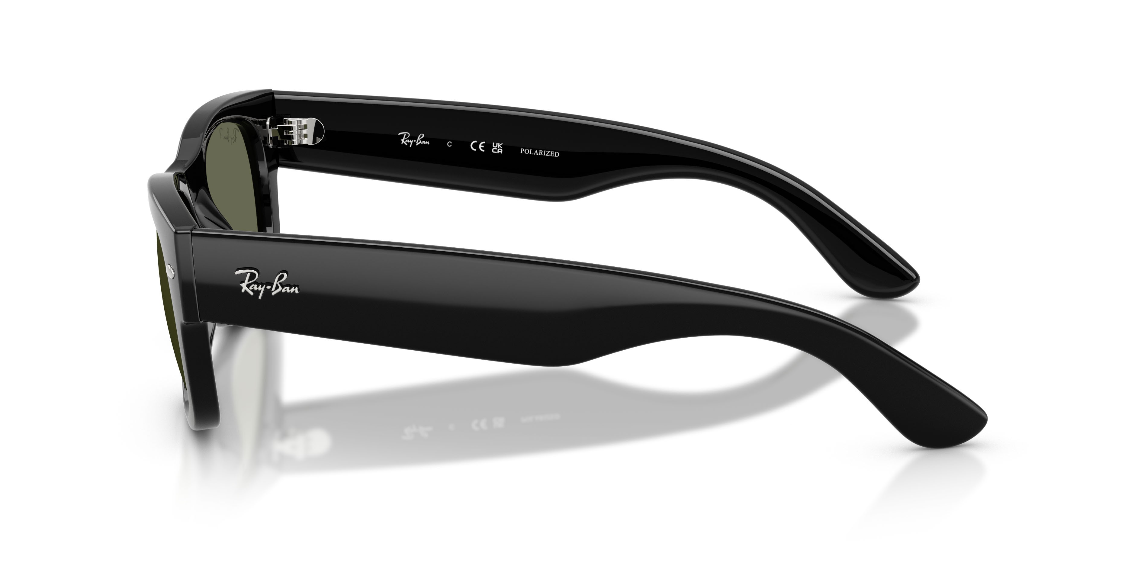 Sonnenbrillen Ray-Ban Mega Wayfarer II RB 0832S (901/58) farbe nero form quadratisch gläser polarizzata verde