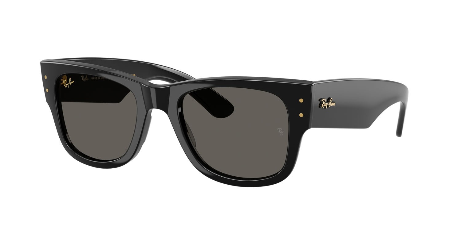 Occhiali da sole Ray-Ban Mega Wayfarer ASAP Rocky RB 0840S (6826J5) colore nero forma quadrato lenti nero assoluto