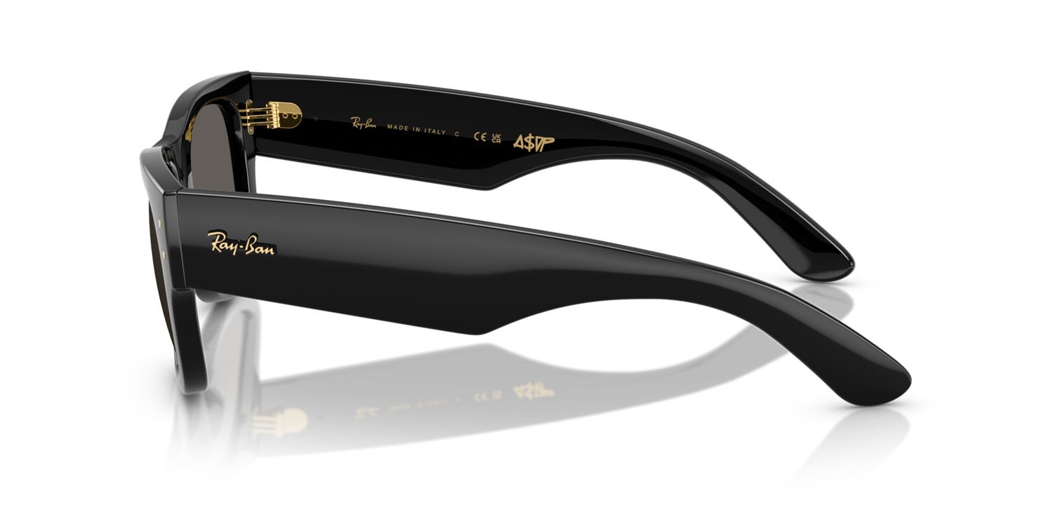 Occhiali da sole Ray-Ban Mega Wayfarer ASAP Rocky RB 0840S (6826J5) colore nero forma quadrato lenti nero assoluto