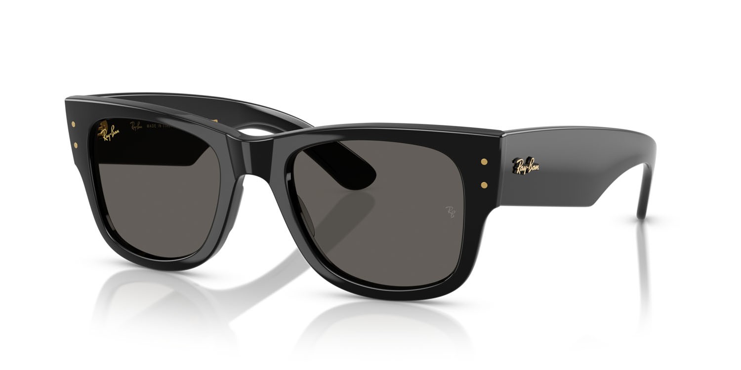 Occhiali da sole Ray-Ban Mega Wayfarer ASAP Rocky RB 0840S (6826J5) colore nero forma quadrato lenti nero assoluto