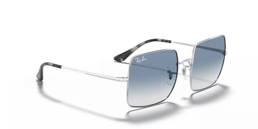 Occhiali da sole Ray-Ban Square RB 1971 (91493F) colore silver forma quadrato lenti clear gradient blue