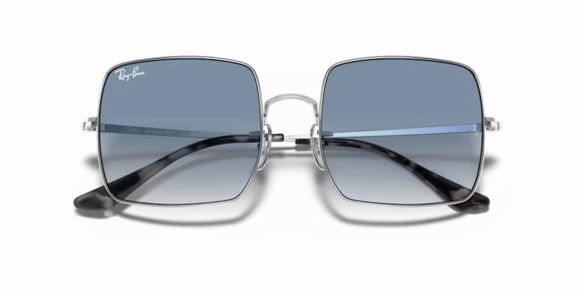 Occhiali da sole Ray-Ban Square RB 1971 (91493F) colore silver forma quadrato lenti clear gradient blue