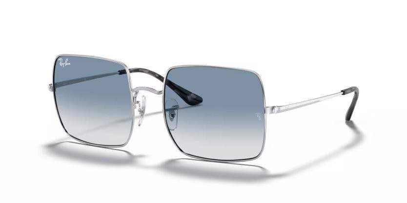 Occhiali da sole Ray-Ban Square RB 1971 (91493F) colore silver forma quadrato lenti clear gradient blue