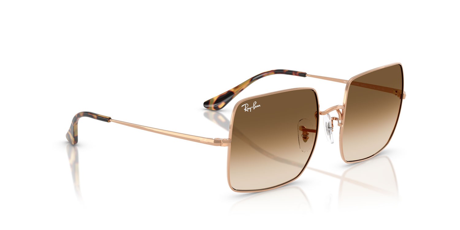 Occhiali da sole Ray-Ban Square RB 1971 (920251) colore rosegold forma quadrato lenti trasparente sfumato marrone