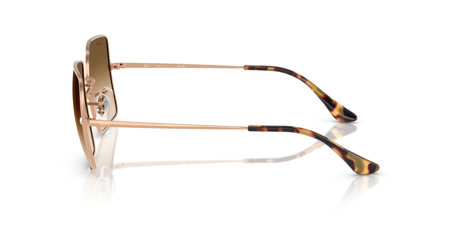 Occhiali da sole Ray-Ban Square RB 1971 (920251) colore rosegold forma quadrato lenti trasparente sfumato marrone