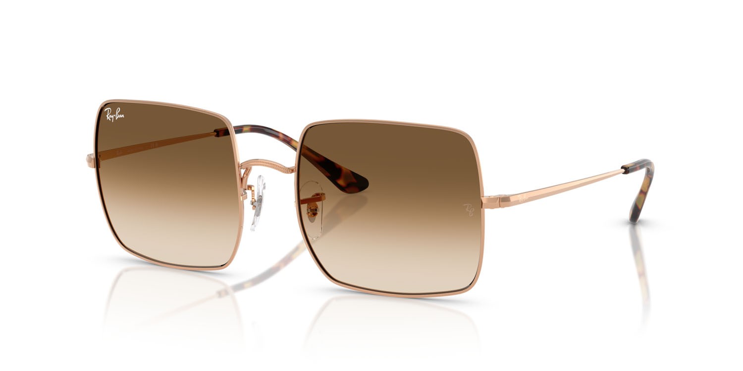 Occhiali da sole Ray-Ban Square RB 1971 (920251) colore rosegold forma quadrato lenti trasparente sfumato marrone