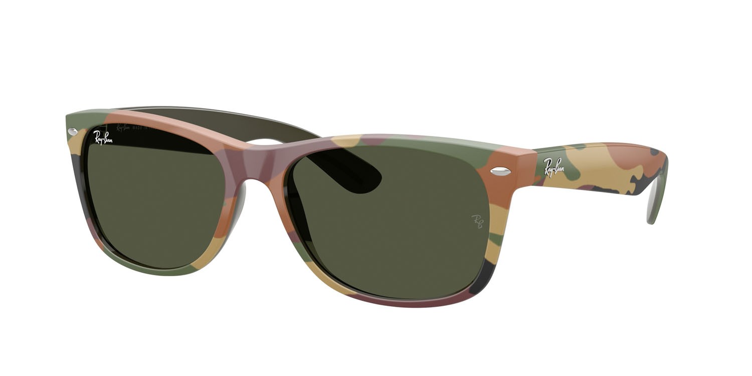 Sonnenbrillen Ray-Ban New Wayfarer RB 2132 (682331) farbe green & green camuflage form quadratisch gläser verde