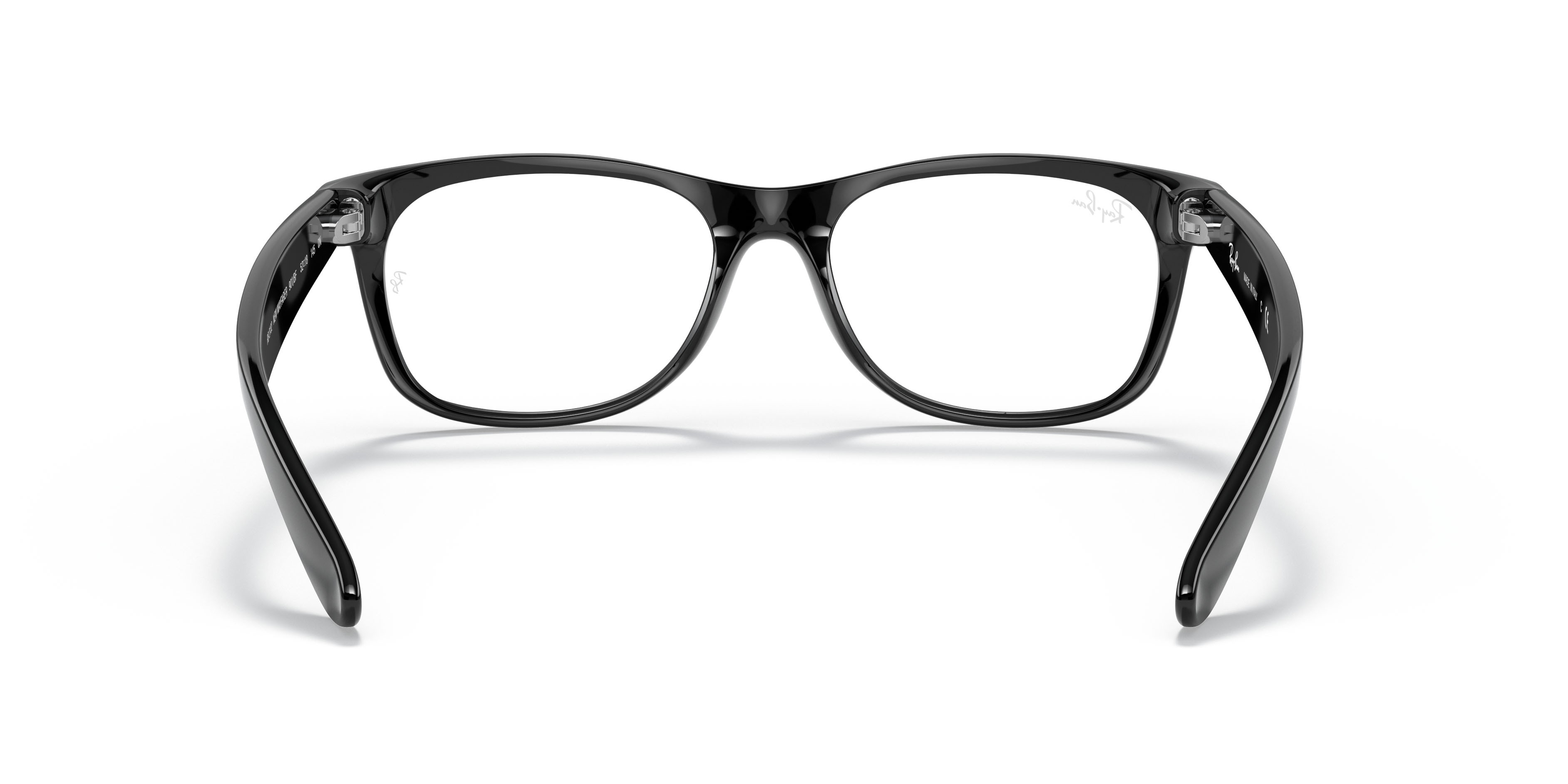 Sonnenbrillen Ray-Ban New Wayfarer RB 2132 (901/BF) farbe nero form quadratisch gläser trasparente