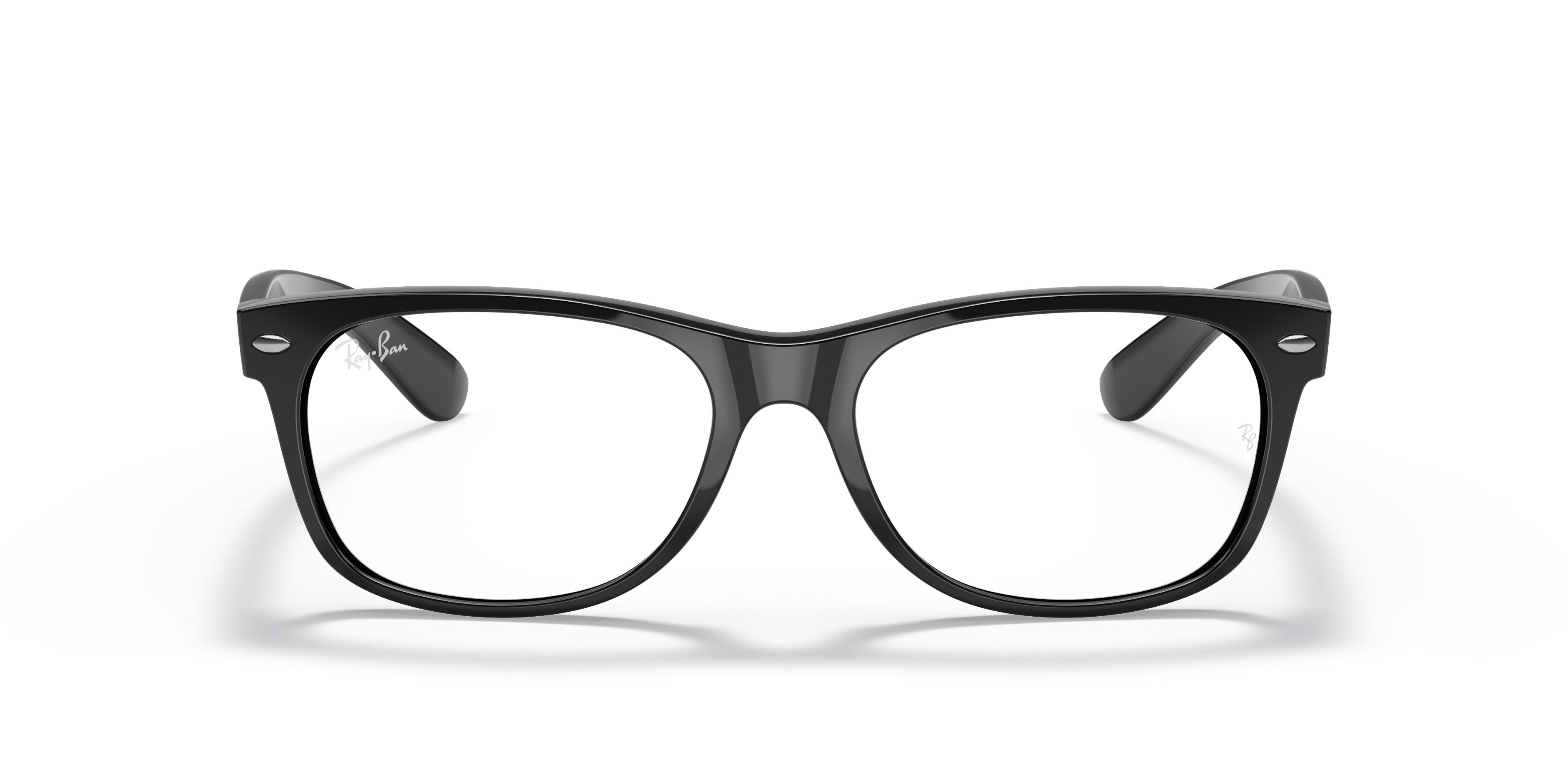 Sonnenbrillen Ray-Ban New Wayfarer RB 2132 (901/BF) farbe nero form quadratisch gläser trasparente