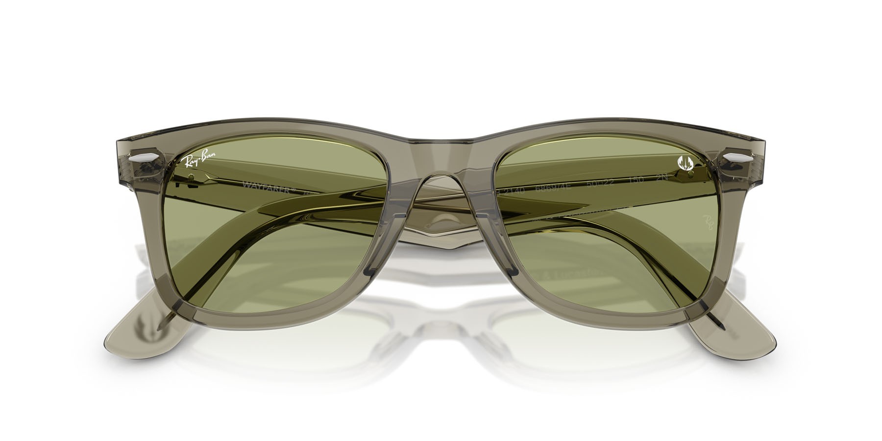 Sonnenbrillen Ray-Ban Wayfarer Star Wars RB 2140 (68694E) farbe verde trasparente form quadratisch gläser verde bottiglia