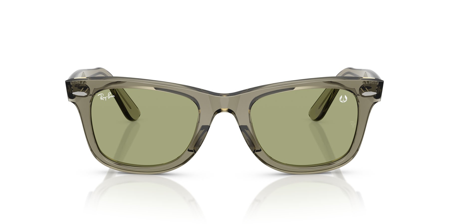 Sonnenbrillen Ray-Ban Wayfarer Star Wars RB 2140 (68694E) farbe verde trasparente form quadratisch gläser verde bottiglia
