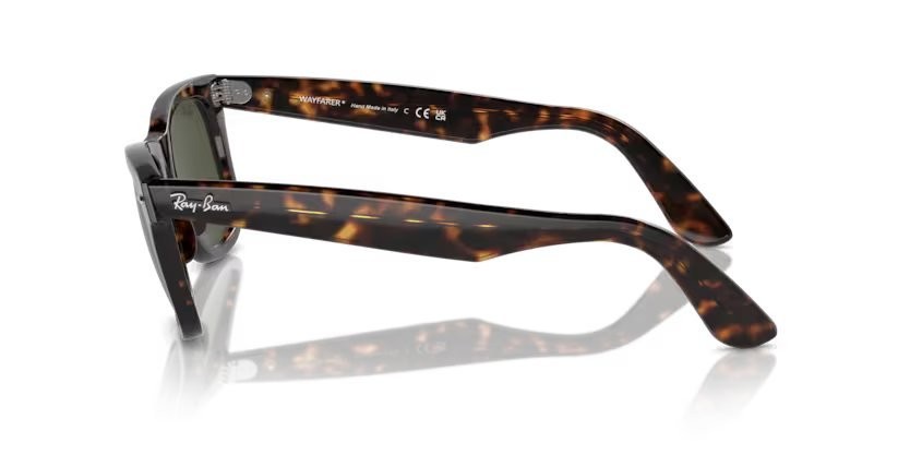 Occhiali da sole Ray-Ban Wayfarer Classic RB 2140 (902) colore tortoise forma quadrato lenti crystal green