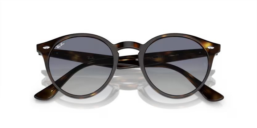Sonnenbrillen Ray-Ban RB 2180 (710/4L) farbe havana chiaro form pantos gläser grigio chiaro/blu scuro