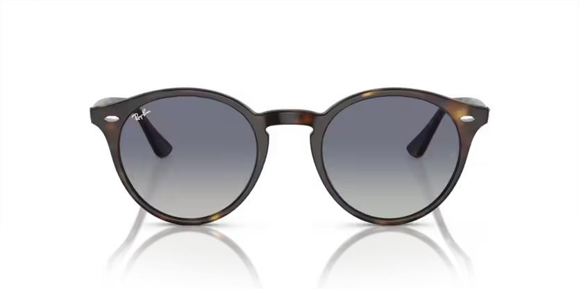 Sonnenbrillen Ray-Ban RB 2180 (710/4L) farbe havana chiaro form pantos gläser grigio chiaro/blu scuro