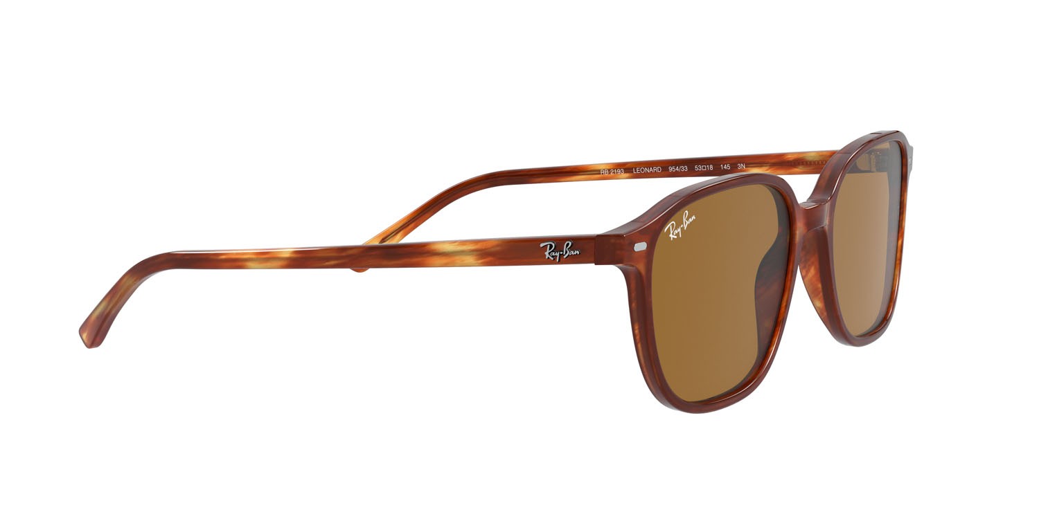 Sonnenbrillen Ray-Ban Leonard RB 2193 (954/33) farbe striato havana form quadratisch gläser b-15 marrone