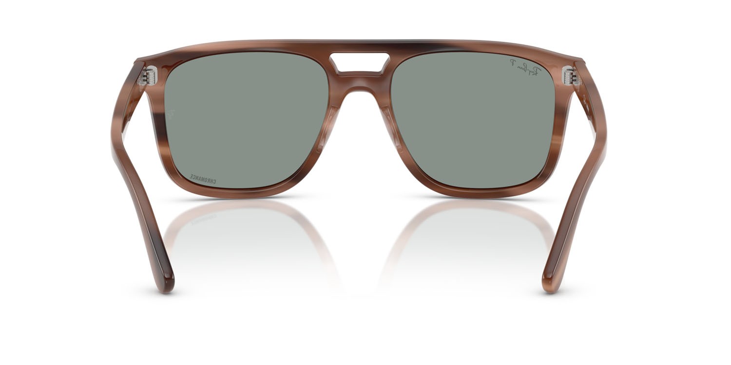 Occhiali da sole Ray-Ban RB 2213CH (1423O9) colore marrone havana forma quadrato lenti polarized azzurro