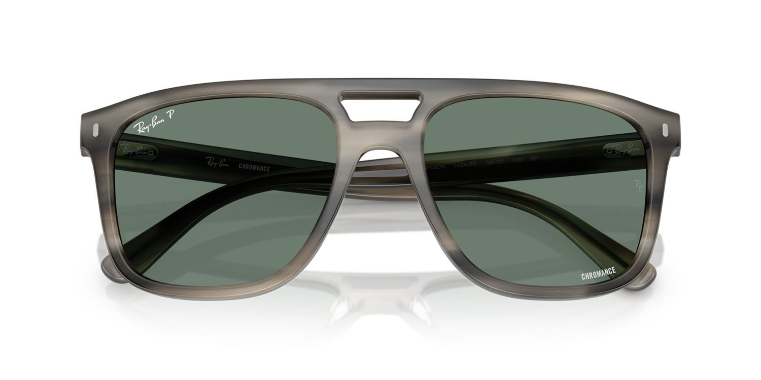 Occhiali da sole Ray-Ban RB 2213CH (14243R) colore havana grigio forma quadrato lenti polar grigia