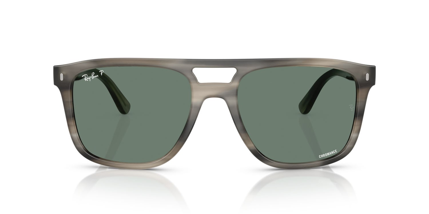 Occhiali da sole Ray-Ban RB 2213CH (14243R) colore havana grigio forma quadrato lenti polar grigia