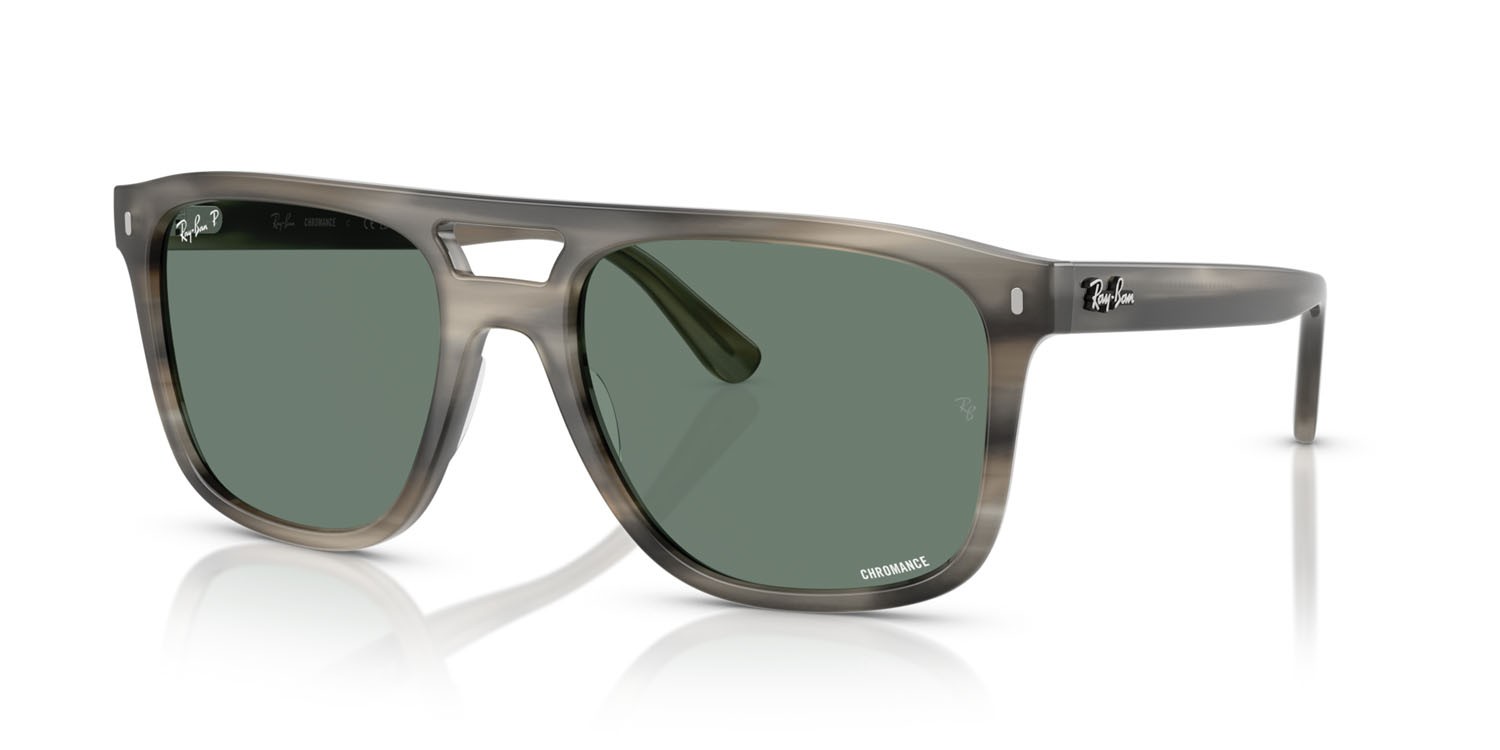 Occhiali da sole Ray-Ban RB 2213CH (14243R) colore havana grigio forma quadrato lenti polar grigia