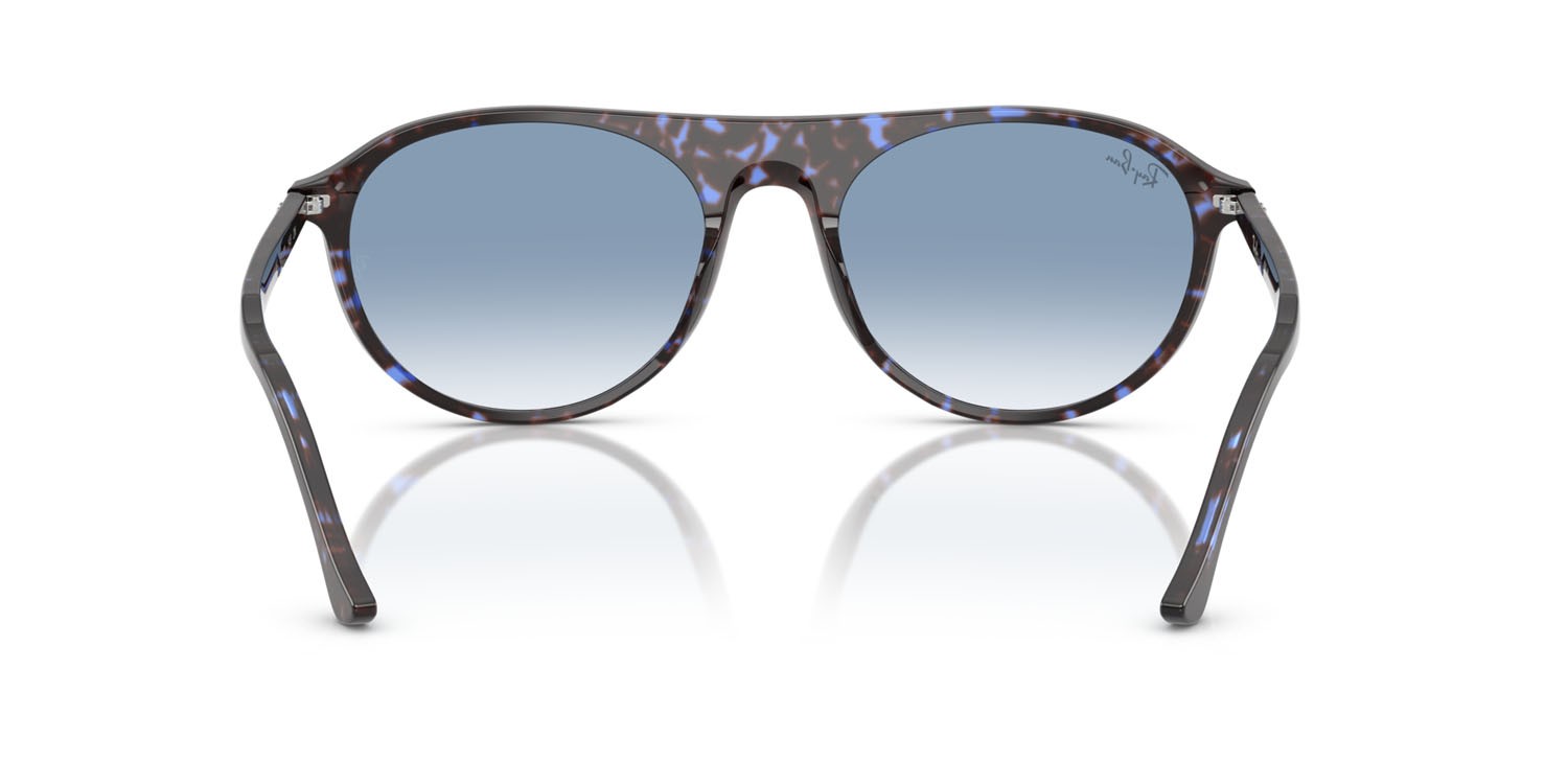 Sonnenbrillen Ray-Ban RB 2215 (14303F) farbe havana blu tartarugato form quadratisch gläser trasparente sfumato blu