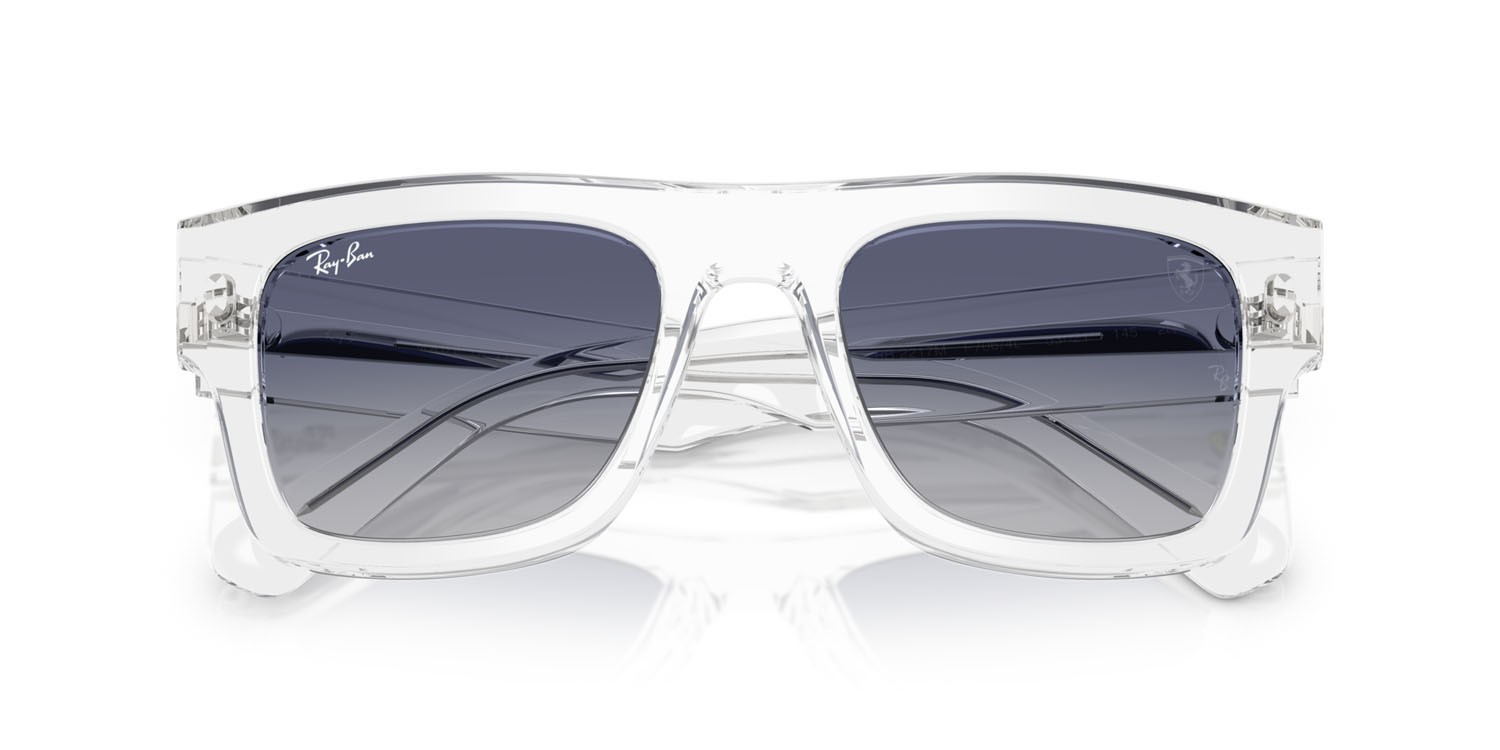 Sonnenbrillen Ray-Ban Scuderia Ferrari RB 2217M (F7064L) farbe trasparente form quadratisch gläser blu sfumato grigio