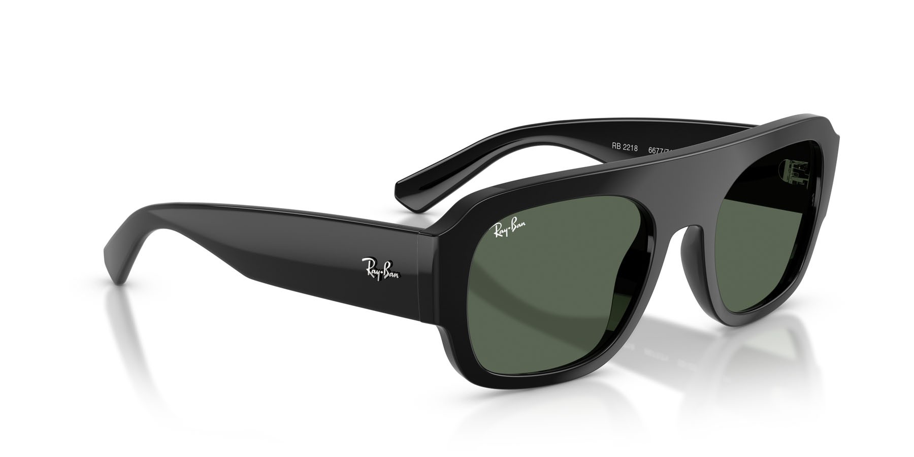 Sonnenbrillen Ray-Ban RB 2218 (667771) farbe nero form unregelmäßig gläser verde scuro