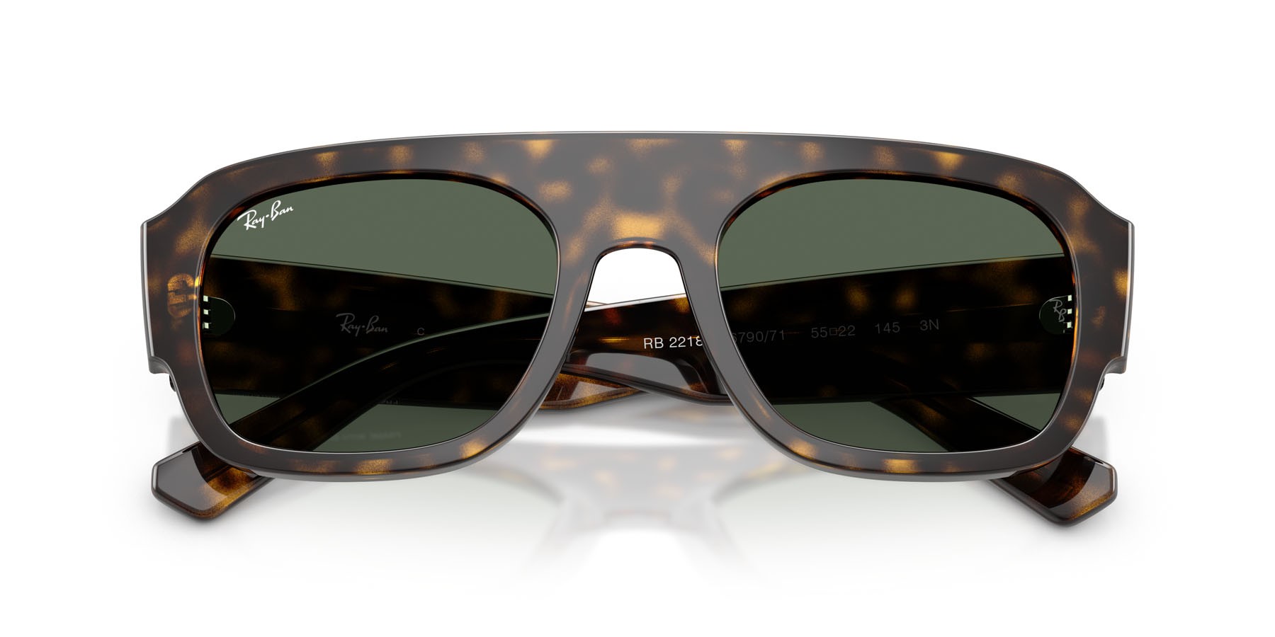 Sonnenbrillen Ray-Ban RB 2218 (679071) farbe havana form unregelmäßig gläser verde