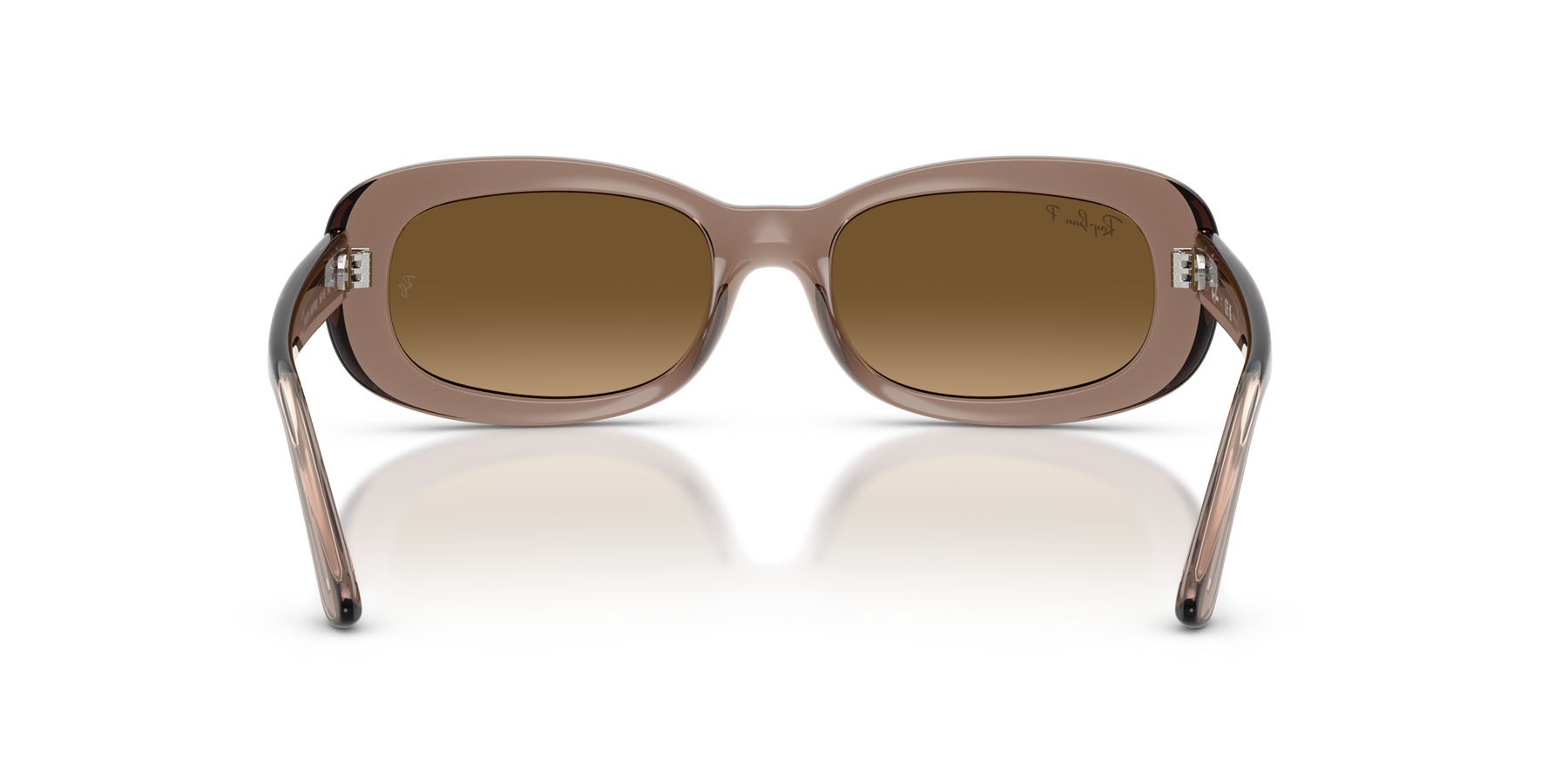 Sunglasses Ray-Ban RB 2221 (6827M2) color beige trasparente shape oval lenses gradient brown polarized