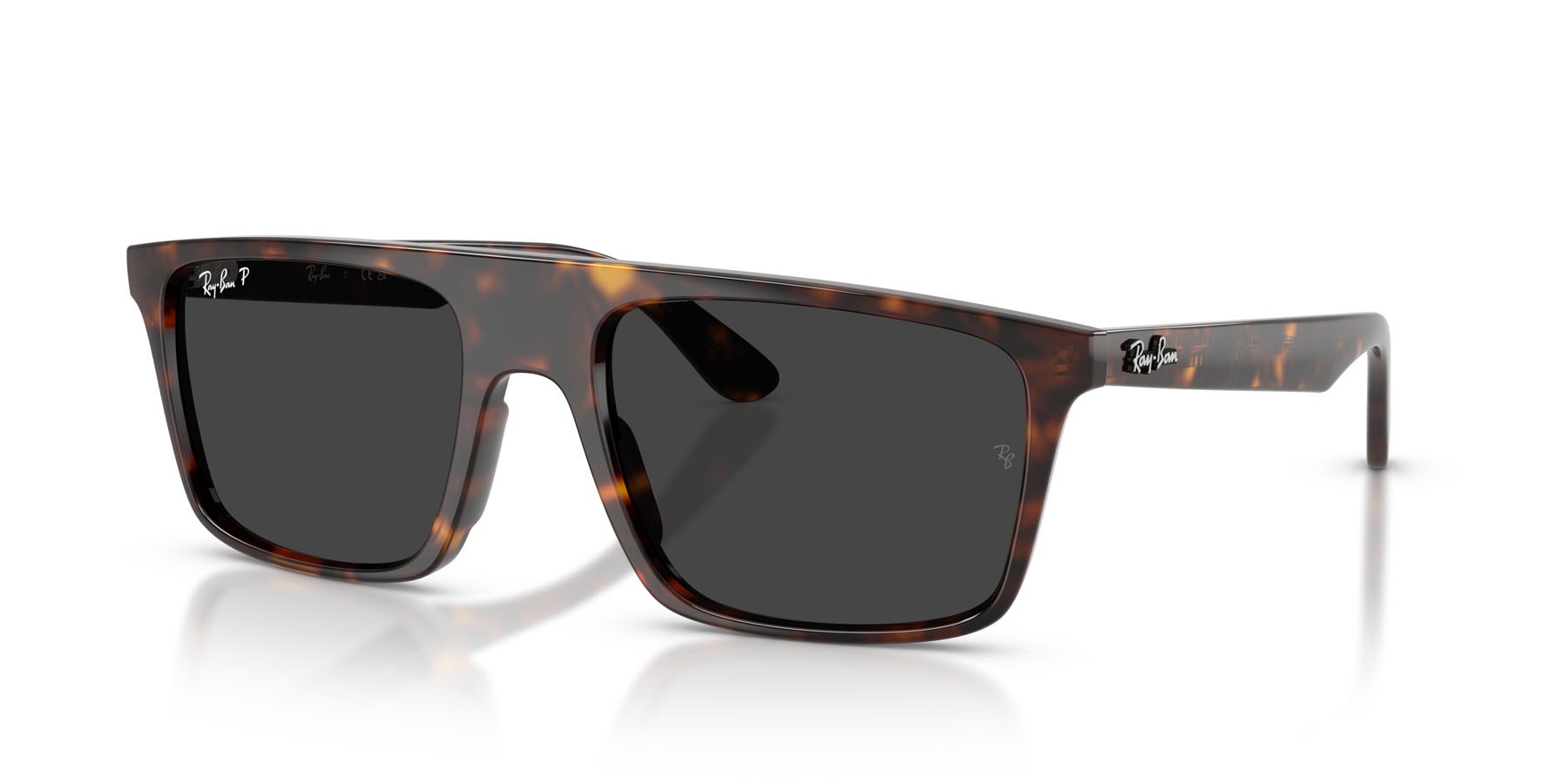 Sonnenbrillen Ray-Ban RB 2222 (902/48) farbe havana form quadratisch gläser polarizzata nero